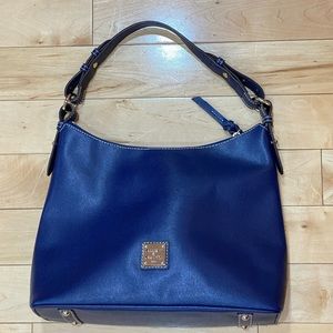 Rooney & Burke blue Hobo bag w/ red lines interior
